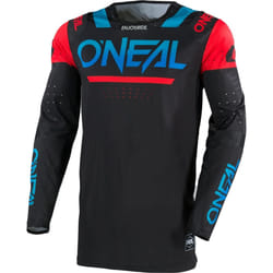 Oneal Prodigy Five Four Maillot de motocross, noir-rouge-bleu, taille L pour Hommes
