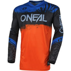 Oneal Element Shocker Maillot de motocross, noir-bleu-orange, taille L pour Hommes