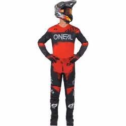 Oneal Element Shocker Maillot de motocross, noir-rouge, taille M pour Hommes