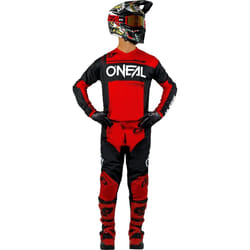 Oneal Element Racewear Pantalons de motocross, noir-rouge, taille 34 pour Hommes