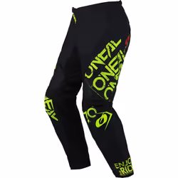 Oneal Element Static Pantalons de motocross, noir-jaune, taille 32 pour Hommes