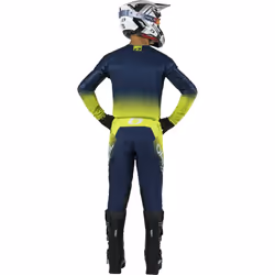 Oneal Mayhem Hexx Maillot de motocross, bleu-jaune, taille L pour Hommes
