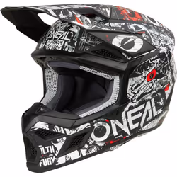 Oneal 3SRS Attack Casque de motocross, noir-blanc, taille XS pour Hommes