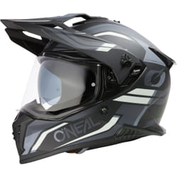 Oneal A-SRS Spike Casque de motocross, noir-gris-blanc, taille S pour Hommes
