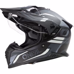 Oneal A-SRS Spike Casque de motocross, noir-gris-blanc, taille S pour Hommes