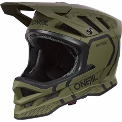Oneal Blade Polyacrylite Strike Casque de descente, noir-vert, taille L pour Hommes