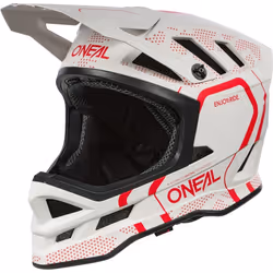 Oneal Blade Polyacrylite Strike Casque de descente, blanc-rouge, taille XS pour Hommes