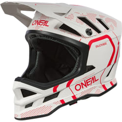 Oneal Blade Polyacrylite Strike Casque de descente, blanc-rouge, taille XS pour Hommes