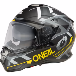 Oneal D-SRS Square V.25 Casque de motocross, noir-gris-jaune, taille M pour Hommes
