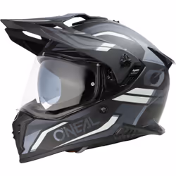 Oneal A-SRS Spike Casque de motocross, noir-gris-blanc, taille XS pour Hommes