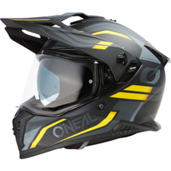 Oneal A-SRS Spike Casque de motocross, noir-gris-jaune, taille XS pour Hommes