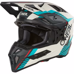 Oneal EX-SRS Quin Casque de motocross, gris-turquoise, taille S pour Hommes