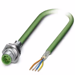 Phoenix Contact 1437821, Vert, M12, Polyvinyl chloride (PVC), IP67, 250 V, 1 pièce(s)