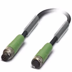 Phoenix Contact SAC-8P-M 8MS/ 3,0-PUR/M 8FS, 3 m, M8, M8, Mâle/Femelle, Noir, REACh SVHC