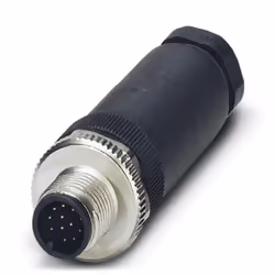 Phoenix Contact 1404419, M12, Noir, Acier inoxydable, Zinc, Nickel, IP67, 1,5 A