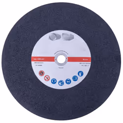 Disque à tronçonner abrasif, conçu pour couper des métaux tels que le fer et d'autres alliages métalliques. Données technique ...