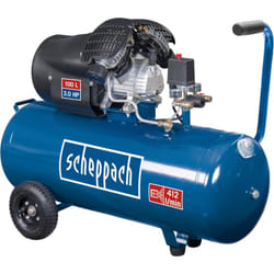 Scheppach - Compresseur à air HC100DC - Compresseur bicylindre - 2200W - Cuve 50L - Pression 8bar - Débit d'aspiration 412L/min - Réducteur de