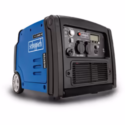 Le groupe électrogène inverter SG3400i de Scheppach possède un moteur thermique à 4 temps refroidi par air de 5,1 CV, représe ...
