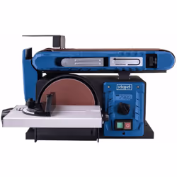 La ponceuse à bande et à disque BTS800Vario de Scheppach combine les fonctions de ponçage et de bande dans un seul appareil e ...