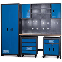 Scheppach - Système modulaire d'atelier GWS08 – Atelier modulaire – Equipement d'atelier 1 armoire, 2 armoires murales, 3 étagères, 1 établi, 2