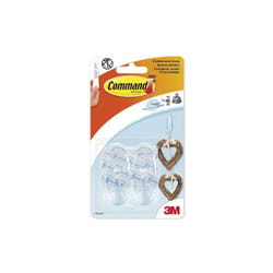 17091CLR lot de 2 crochets + 4 bandes adhésives transparent taille m charge max. 0,9 kg - Command
