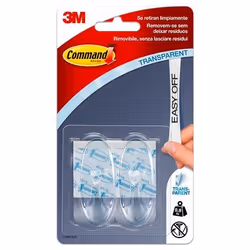 Command UU001540556, Intérieure, Crochet universel, Transparent, Bande adhésive, 0,9 kg, 2 pièce(s)