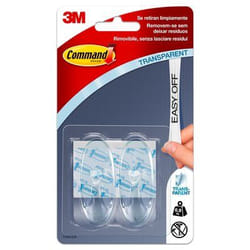 Command UU001540556 crochet pour rangement à usage domestique Intérieure Crochet universel Transparent 2 pièce(s)