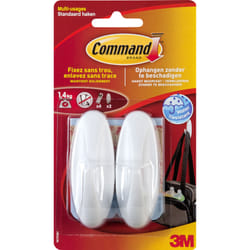 Command W17081 crochet pour rangement à usage domestique Crochet universel Blanc 2 pièce(s)
