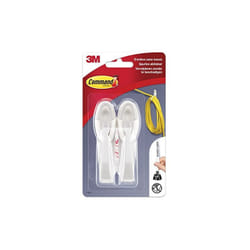 Command - 3M pack de 2 crochets moyens avec 2 languettes moyennes pour organiser de câbles 1 kg