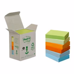 Post-It 7000081069, Rectangle, Bleu, Vert, Orange, Jaune, Papier, 100%, 51 mm, 38 mm