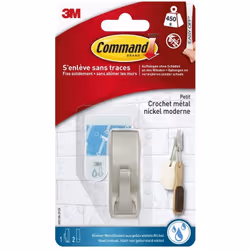 Fixer sans outil, sans trou et sans trace. Résistant à l'eau Les crochets résistants à l'eau Command™ proposent différentes c ...