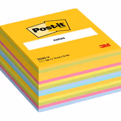 Post-It 7100172383, Carré, Bleu, Vert, Rose, Jaune, Papier, 76 mm, 76 mm, 450 feuilles