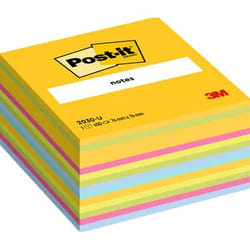 Post-It 7100172383 Carré Bleu, Vert, Rose, Jaune 450 feuilles Auto-adhésif