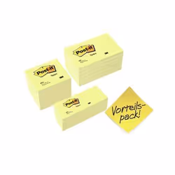 3M 654655P, Jaune, Papier, 76 mm, 100 feuilles, PEFC