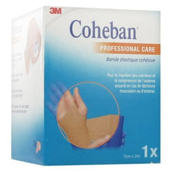 3M Coheban Bande de Contention Cohésive 3 m x 7 cm - Couleur : Chair