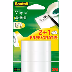 3M Ruban Adhésif Scotch Magic, 15 m, Transparent, Papier, CE, 19 mm, 600 g
