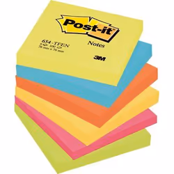 Post-It FT510283540, Carré, Bleu, Vert, Orange, Rose, Jaune, Papier, 76 mm, 76 mm, 100 feuilles