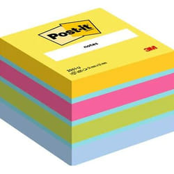 Post-It 2051-U Carré Bleu, Vert, Rose, Jaune 400 feuilles Auto-adhésif