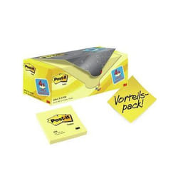 3M 654Y-20 Post-it Carré Jaune 100 feuilles Auto-adhésif