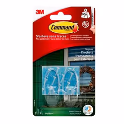 3M 17091AWFGN, Extérieure, Accroche tableaux et cadres, Transparent, Bande adhésive, 0,9 kg, Verre, Mur peint, Bois