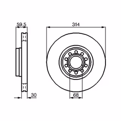 Disque de frein BOSCH 0 986 478 617, avant, ventilé, à haute teneur en carbone, 1 pièce