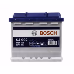Bosch Batterie 52Ah 470A S4002, Mat de verre absorbé, 52 Ah, 12 V, 470 A, Voiture, Sans entretien