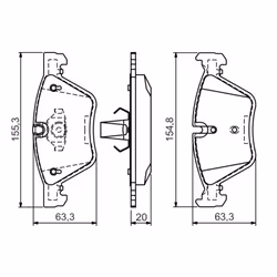 Jeu de plaquettes de frein BOSCH 0 986 494 118, avant - Vue supplémentaire 6