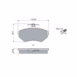 Jeu de plaquettes de frein BOSCH 0 986 494 021, avant - Vue supplémentaire 6