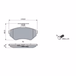 Jeu de plaquettes de frein BOSCH 0 986 494 010, avant - Vue supplémentaire 6