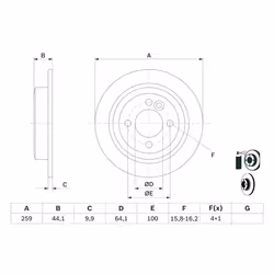 Disque de frein BOSCH 0 986 478 601 arrière, plein, 1 pièce - Vue supplémentaire 7