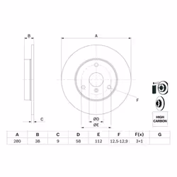 Disque de frein BOSCH 0 986 478 479 avant, plein, à haute teneur en carbone, 1 pièce - Vue supplémentaire 7