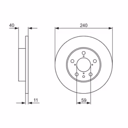 Disque de frein BOSCH 0 986 478 444 arrière, plein, 1 pièce