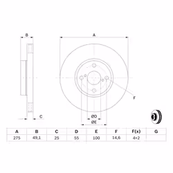 Disque de frein BOSCH 0 986 479 245 avant, ventilé, 1 pièce - Vue supplémentaire 7