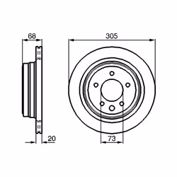 Disque de frein BOSCH 0 986 478 660 arrière, ventilé, 1 pièce